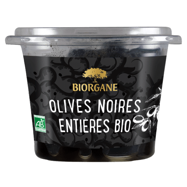 Olives noires entières bio natures Biorgane